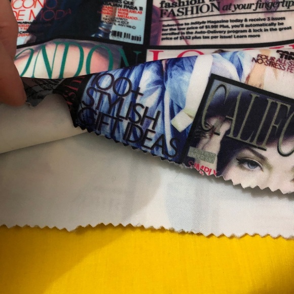 2-piece top and mini skirt cool with magazine covers - Picture 3 of 9